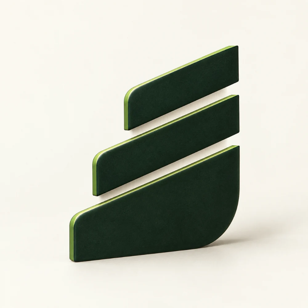 Three green ledger slabs with lime edges